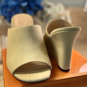 J.Crew Beige Linen Wedge Women's Sandals – US Size 9